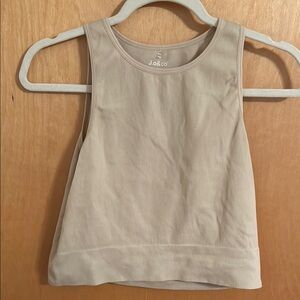 J&CO Cream Ribbed Tank Top - Women's Sleeveless Crop